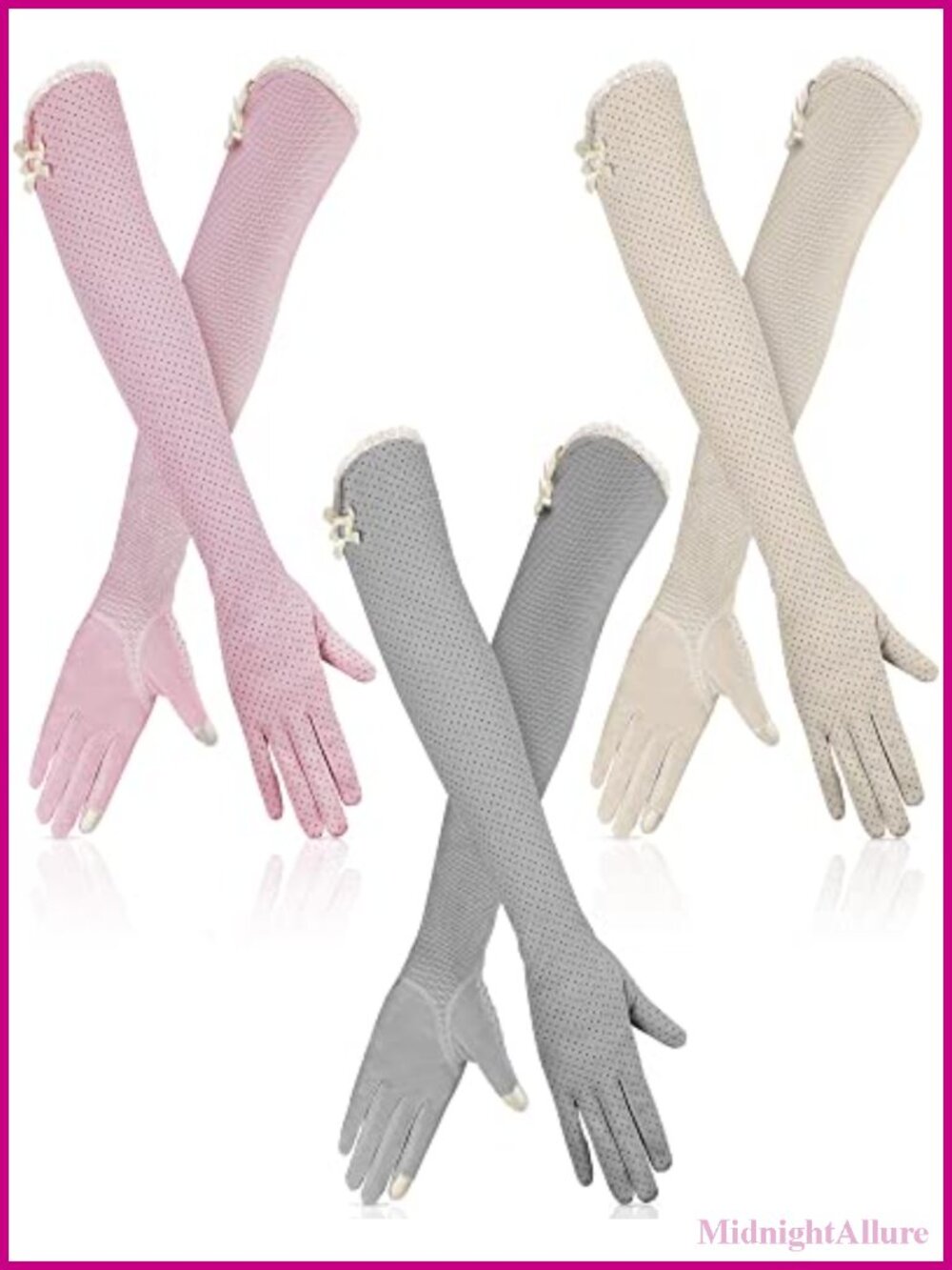 3 Pairs UV Sun Protection Gloves Touchscreen Driving Outdoor Summer